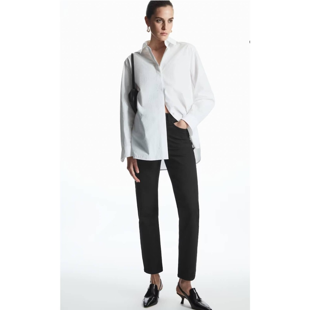 COS STRAIGHT LEG SLIM FIT ANKLE LENGTH HIGH RISE JEANS WASHED BLACK SIZE‎ 25 NEW